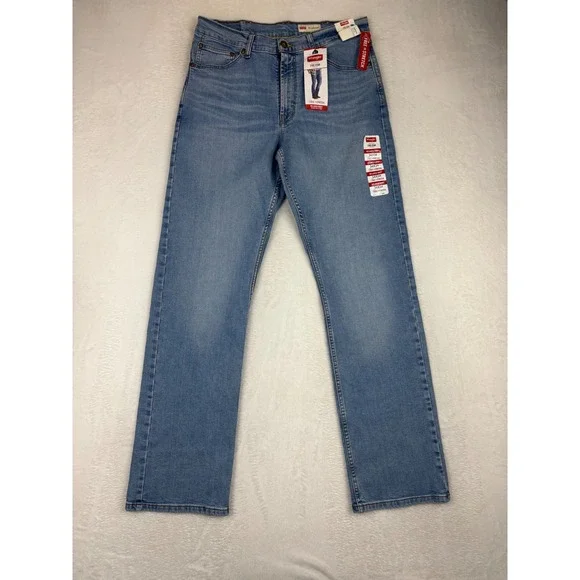 Wrangler Five Star Men's 34x34 Premium Bootcut Jeans Light Blue Washed Workwear