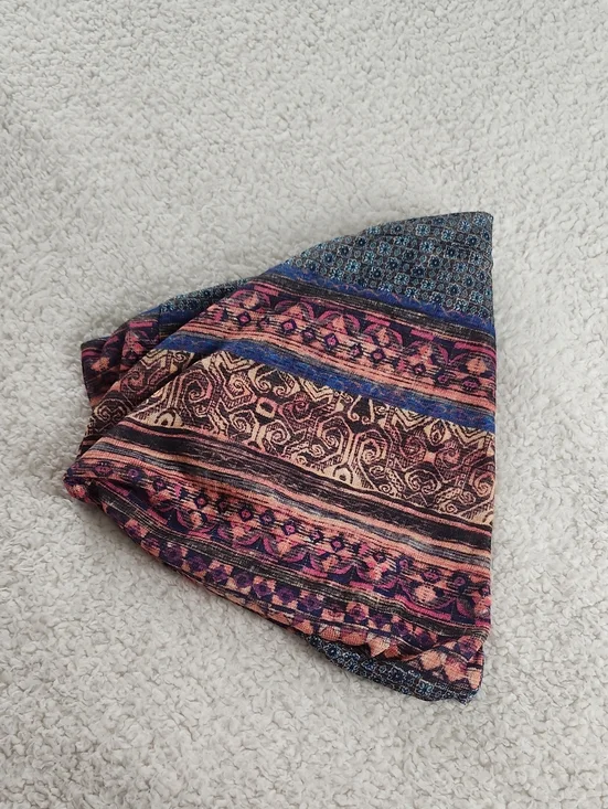 Boho Multicolor Patterned Head Scarf Headband Yoga Workout