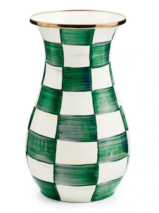 MacKenzie-Childs Emerald Check Tall Vase