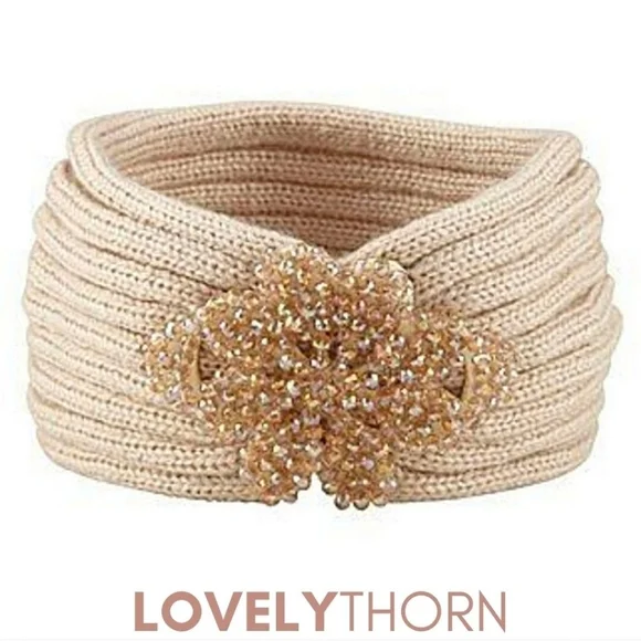 ALDO // jeweled beaded sparkly knit headband turban