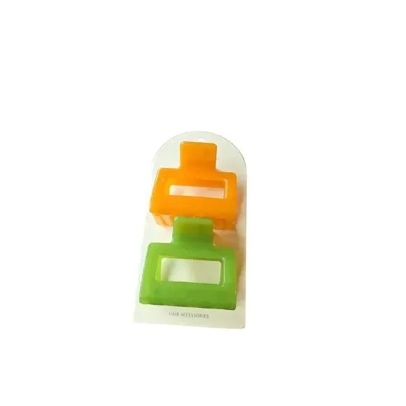 Revolve Ettika Orange Green Hair Clips New