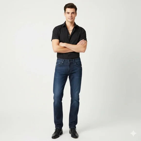 Semaforo Guido Dark Wash Button Fly Y2K Jersey Shore Streetwear Jeans