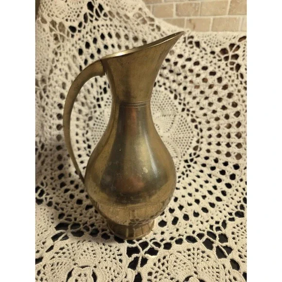 Vintage Brass Water Pitcher Or Vase