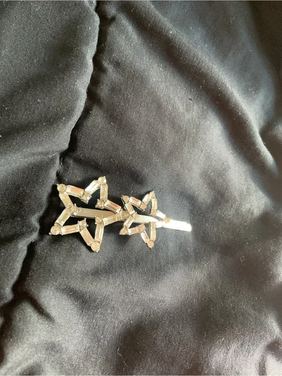 Crystal Star Hair Clip - Silver