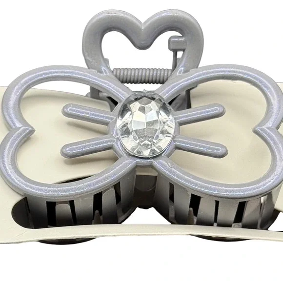 Silver Butterfly‎ Claw Clip Rhinestone Hair Accessory Women Fashion