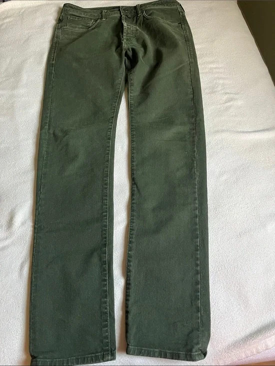 Incotex Olive Green Straight-Leg Jeans