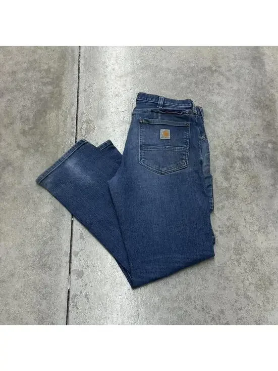 vintage carhartt faded blue relaxed fit jeans size 34 x 32