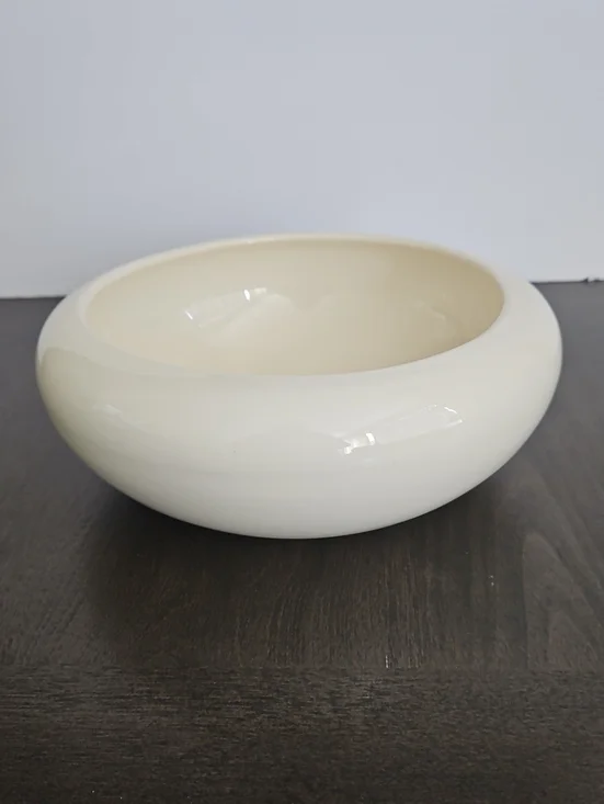 Cream Ceramic Round Decorative Bowl