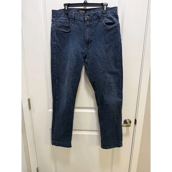 Urban Star Mens Dark Wash Straight Leg Stretch Denim Jeans 38x32 02513692CU Blue