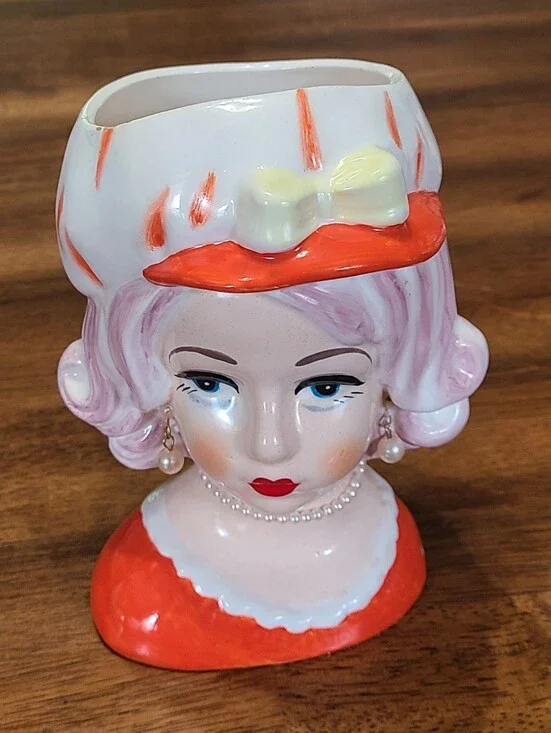 Vintage Lady Head Vase