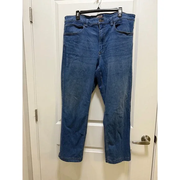 Kirkland Signature Mens Blue Straight Leg Jeans 38x30 Medium Wash Denim Pants