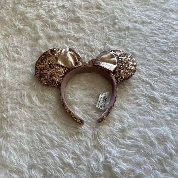 Disney Parks Rose Gold Sequin Minnie Mouse‎ Ear Headband
