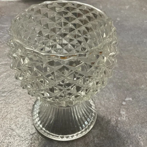 Avon Clear Glass Textured Vase