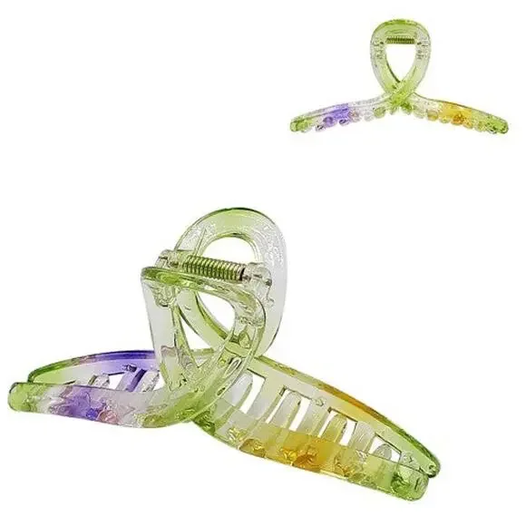 Multicolor Acetate Cross Claw Hair Clip | Large 4.25