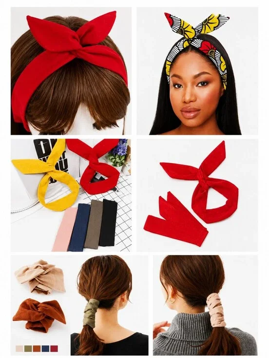 Women's Fashion Hair Accessory Wire Bendable Boho Head wrap Colorful
