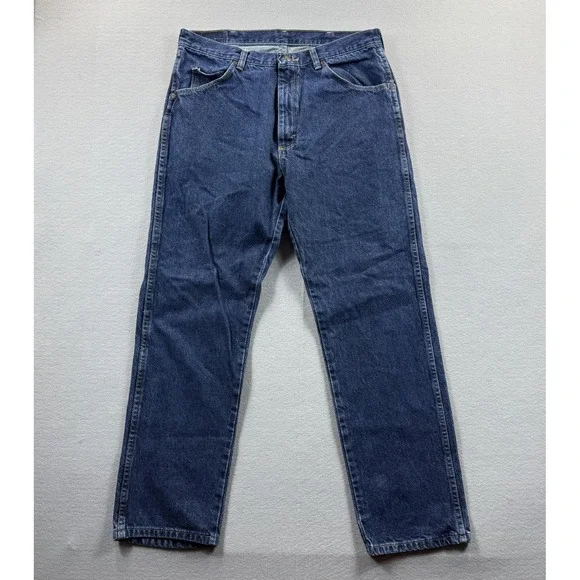 Wrangler Jeans Mens‎ 36x30 Blue Medium Wash Regular Straight Leg Denim Casual