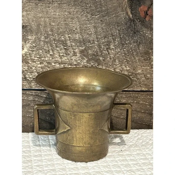 Heavy Vintage Brass‎ Mortar Apothecary VTG