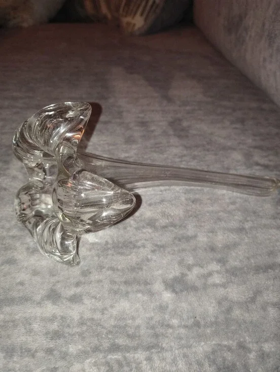 Clear Glass Flower Sculpture Home Accent