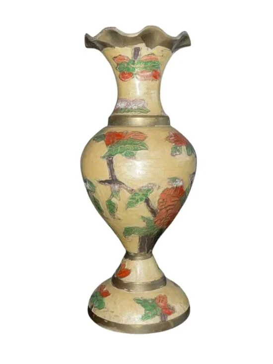 Vintage Handmade Brass Vase 9