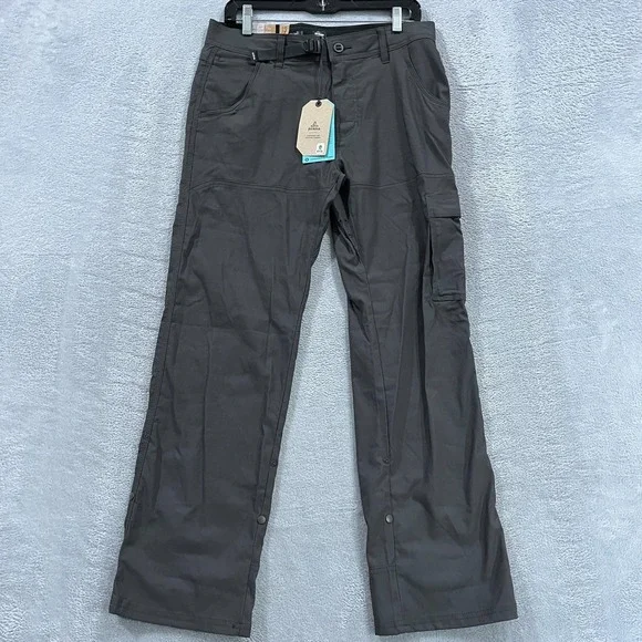 Prana Zion Pants II Relaxed Fit Straight Leg Dark Iron Men's 31x30 Grey Stretch