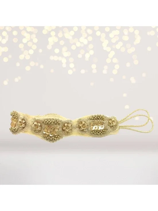 Scalloped Gold Beaded Headband