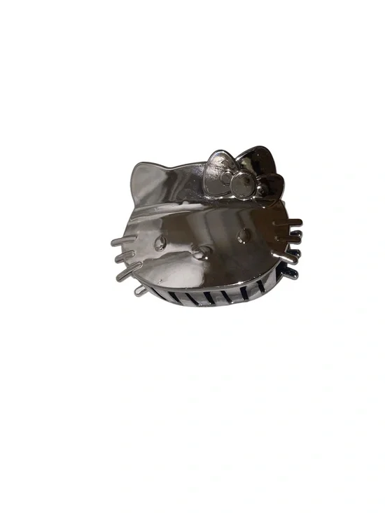 HELLO KITTY SILVER METALLIC CLAW HAIR CLIP
