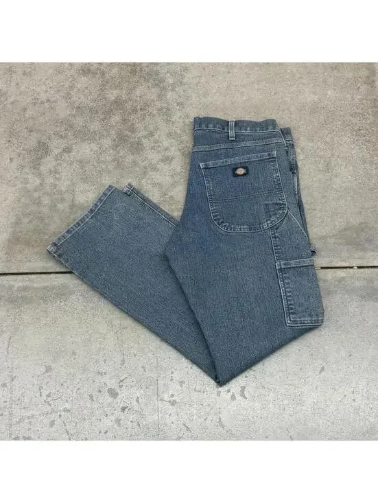 vintage dickies relaxed baggy fit dark blue jeans size 34 x 30