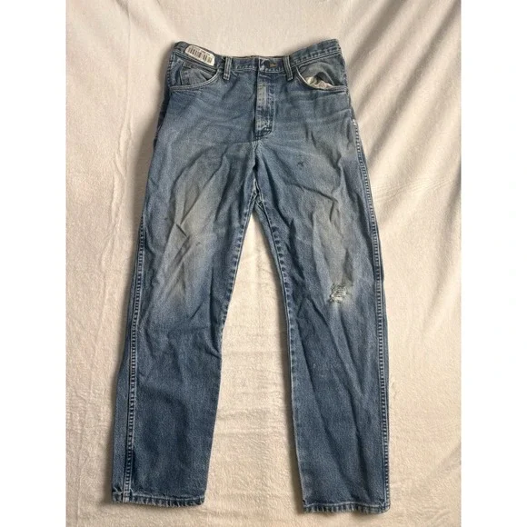 Wrangler Flame Resistant FR Relaxed Blue Jean Denim‎ Men's 34