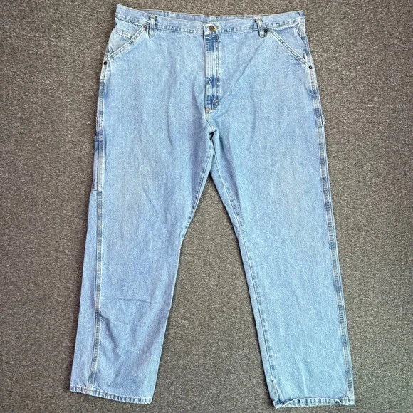 Wrangler Jeans Men Fits42x31.5 Light Carpenter Workwear Denim Western Rodeo Farm