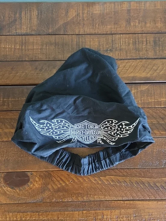 Harley-Davidson Black Bandana Cap White Winged Logo