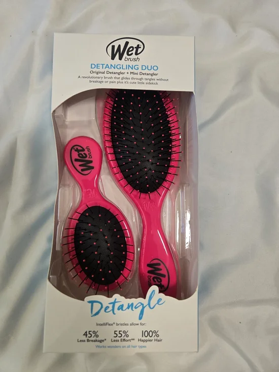 Wet Brush Detangling Duo Hair Brushes - Hot Pink