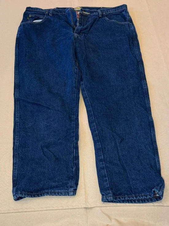 Cabela's Navy Straight-Leg Men's Jeans Flannel Lined