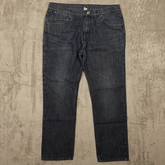 PD&C jeans straight‎ leg men's 36x32 dark wash blue paper denim and cloth