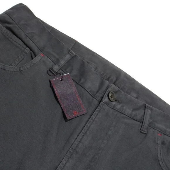 Isaia NWT 5 Pocket Jean Cut Pants Size 52 (US 36) Regular Gray Cotton & Cashmere