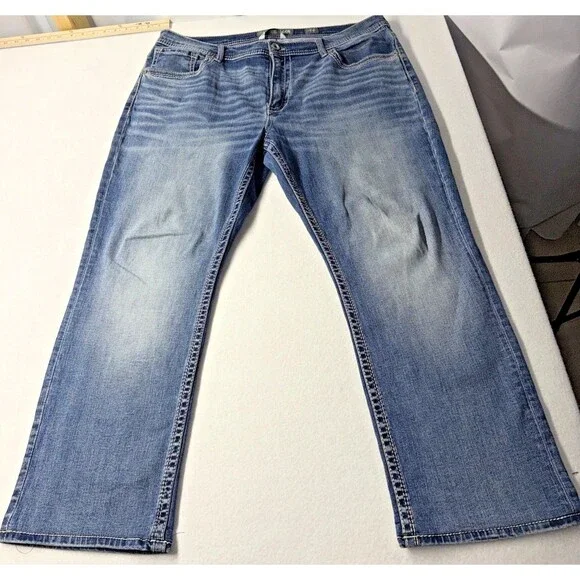BKE Tyler Simply Straight Jeans Mens 40R Medium Wash Denim Relaxed Straight