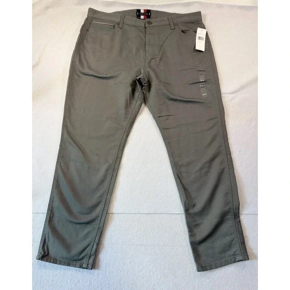 Tommy Hilfiger Mens Size 38X30 Pants Flex Slim Straight Performance Grey