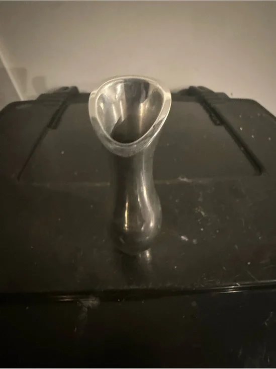Metallic Silver Decorative Vase - Sleek Modern Accent