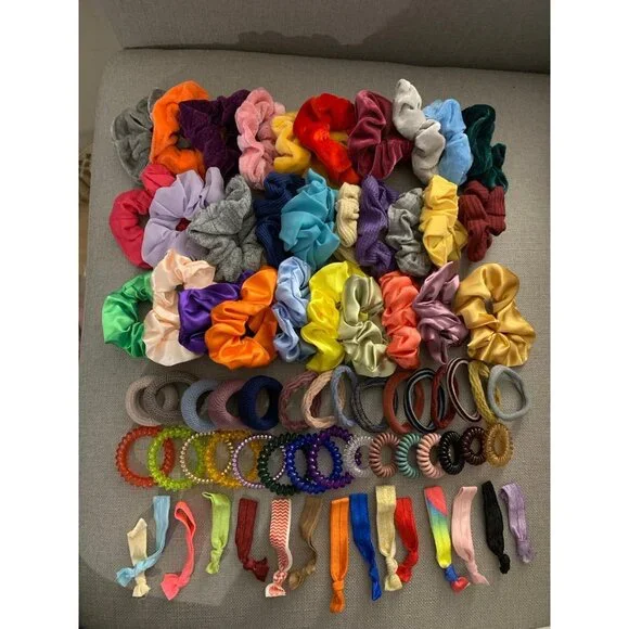 Hair Scrunchie Tie Neutral Color Assorted Bundle Set of 75
