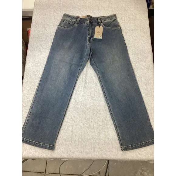 Prana Axiom Straight Leg Mens Jeans 34x30 Antique Stone Wash Organic Denim NWT
