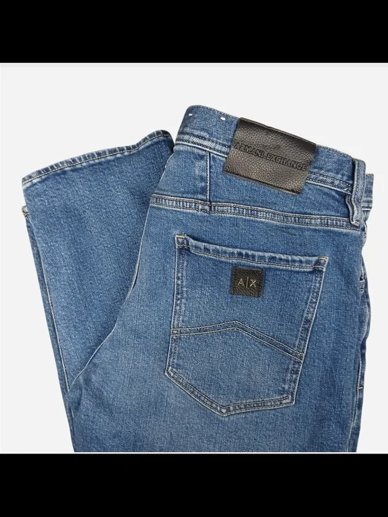 Armani Exchange Mens Jeans 34 J13 Slim Fit Medium Wash Blue Denim Stretch
