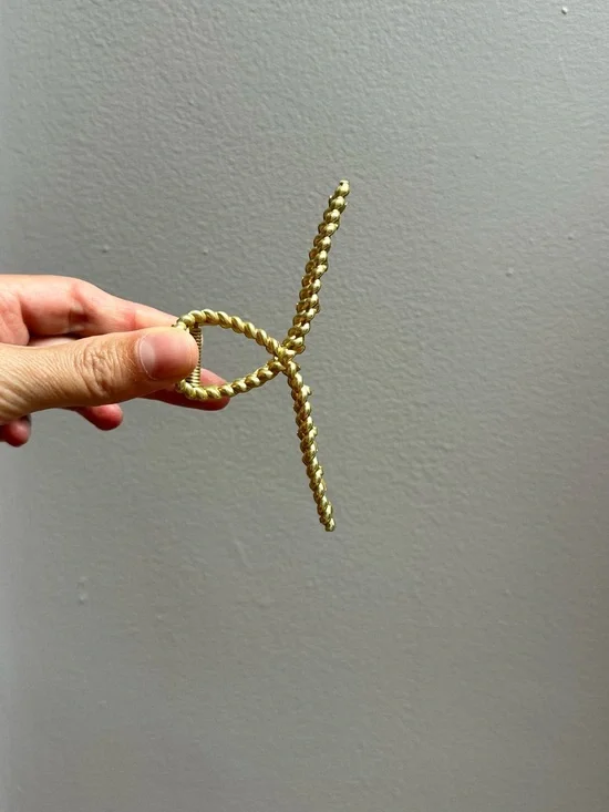 Gold Twisted Rope Hair Tie - Women's Hair Accessory