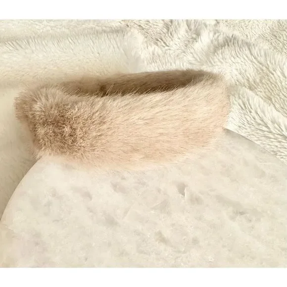 Light Brown fuzzy faux for headband