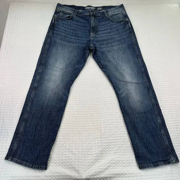 Wrangler Retro Slim Straight Jeans Men’s 38x32 Blue Denim pants Cowboy Western