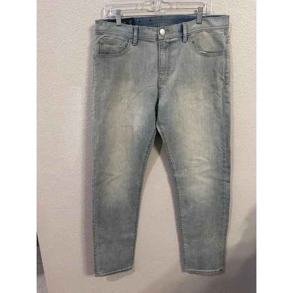 Armani Exchange Mens Jeans Straight Leg Denim Light Wash Size 33R