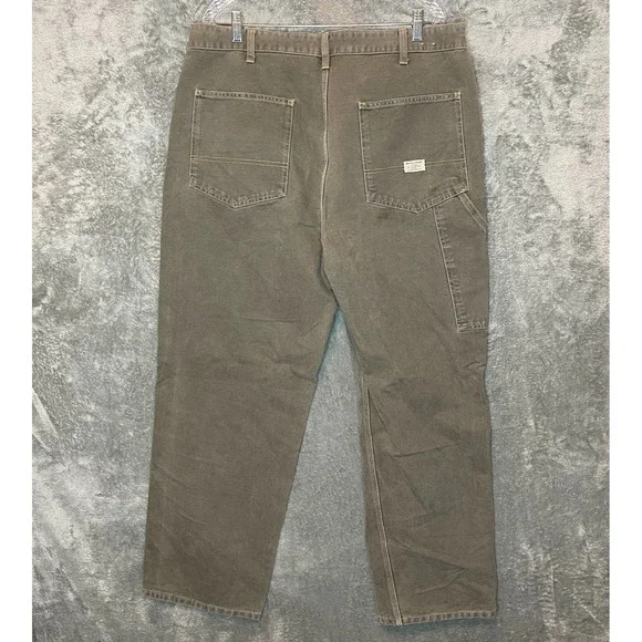 Vtg Old Navy Men 90s Mechanic Carpenter Relaxed Fit Canvas Denim 37x32*