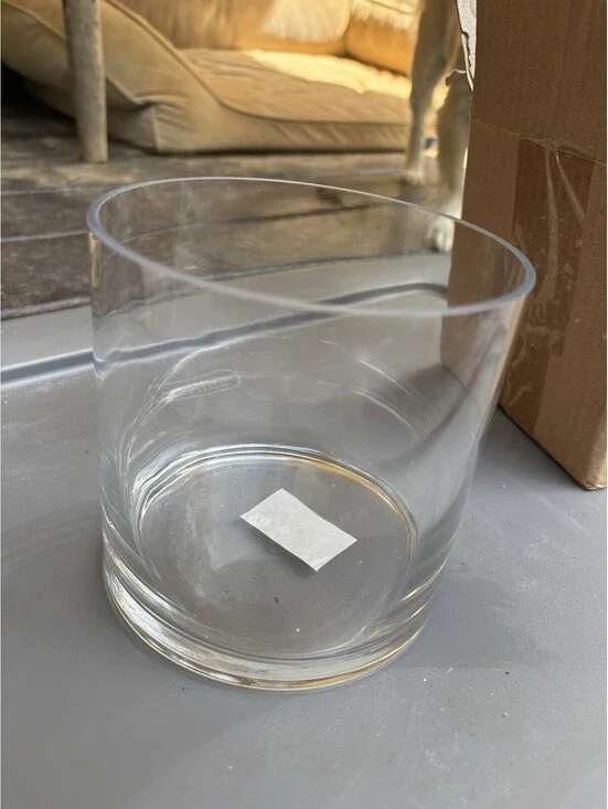 Clear Large Decorative Cylinder Glass Flower Vase Round Heavy 4.5