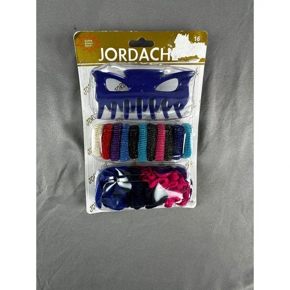 Jordache hair accessories set, includes‎ claw clip, hair ties, and scrunchies