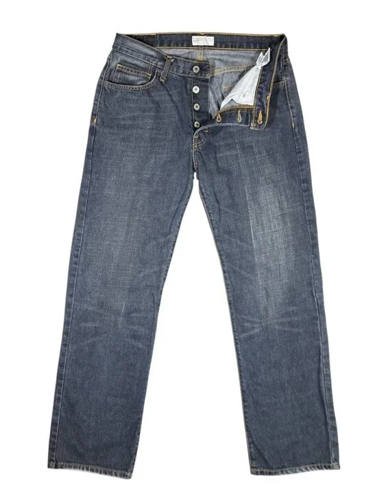 Vintage American Eagle Jeans Mens 32x32 Button Fly Y2K 90s Blue Straight Leg