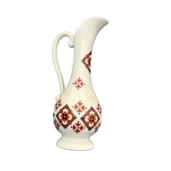 Vtg Ukrainian Ceramic Pottery Pitcher by Marusha 8