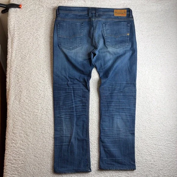 Diesel Viker Regular Straight Leg Jeans Mens 36 (38x29) Blue Wash Denim U0824
